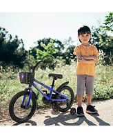 Streamdale Furniture Safe Kids' Bike with Brakes, Tires, Frame, Pedals, Reflectors, Basket, Easy Assembly