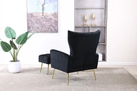 Modern Accent Chair With Ottoman, Comfy Armchair For Living Room, Bedroom, Apartment