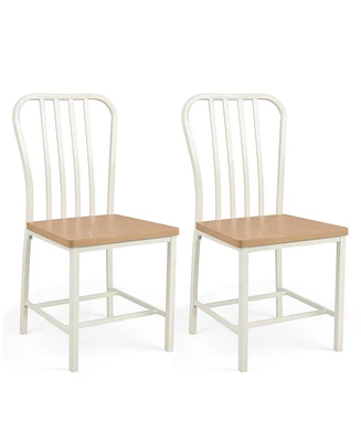 Slickblue Armless Spindle Back Dining Chair Set of 2 with Ergonomic Seat