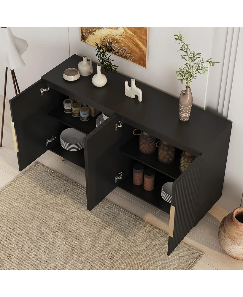 Versatile Fluted Sideboard Art Deco meets Mid-Century Modern