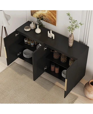 Versatile Fluted Sideboard Art Deco meets Mid-Century Modern