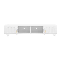 Contemporary Sleek Tv Stand with Glass-Front Cabinet and Drawers