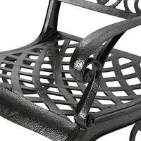 Elegant Traditional Dining Chairs with Aluminum Frame and Floral Accents
