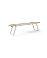 Modern Acacia Wood Slat-Top Picnic Dining Set
