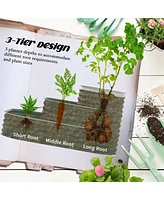 Streamdale Furniture 3-Tier Galvanized Raised Garden Bed with Bottomless Design and Safety Edging