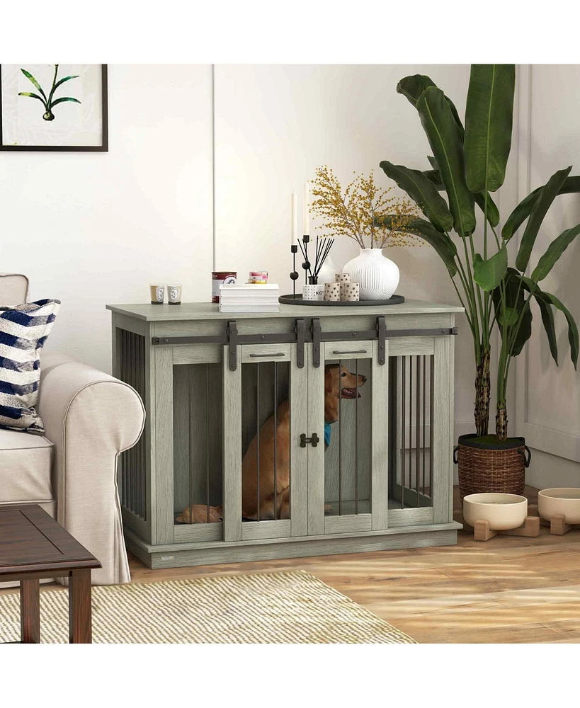 Streamdale Furniture Versatile Dog Crate and End Table Combo for Spacious Pet Comfort