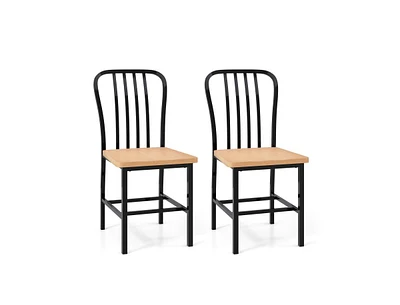 Slickblue Armless Spindle Back Dining Chair Set of 2 with Ergonomic Seat