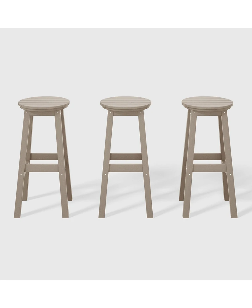 WestinTrends 29" Hdpe Outdoor Patio Round Bar Stool Set of 3