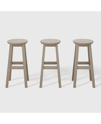 WestinTrends 29" Hdpe Outdoor Patio Round Bar Stool Set of 3