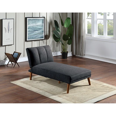 Simplie Fun Polyfiber Adjustable Chaise Bed Living Room Solid Wood Legs Plush Couch