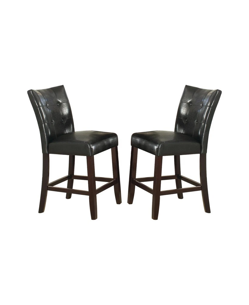 Simplie Fun Leather Upholstered High Dining Chair, Black(Set Of 2)