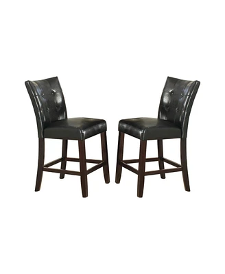 Simplie Fun Leather Upholstered High Dining Chair, Black(Set Of 2)