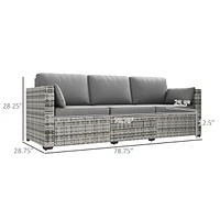 Indulge in Outdoor Comfort with 3-Person Wicker Sofa