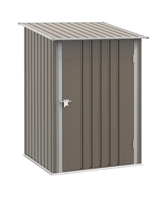 Outsunny 3.3' x 3.4' Metal Outdoor Storage Shed with Lockable Doors