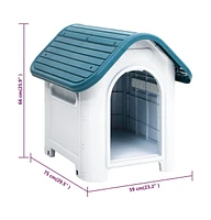 vidaXL Dog House 23.2"x29.5"x26" Polypropylene