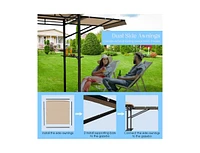 Slickblue 13.5 x 4 Feet Patio Bbq Grill Gazebo Canopy with Dual Side Awnings