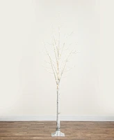 Nearly Natural 8ft. Pre-Lit Artificial White Birch Tree with 500 Warm White Led Lights