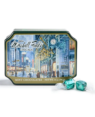 Frango Chocolates Marshall Field's Holiday Clock Tin Milk Mint Chocolates, 14 Oz