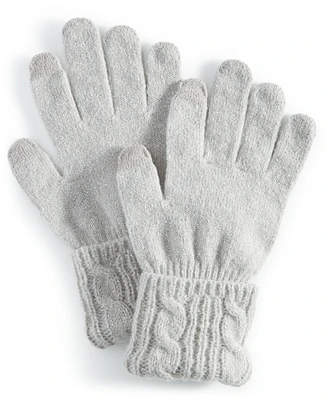 Style & Co Shine Cable Knit Tech Gloves, Created for Macy's