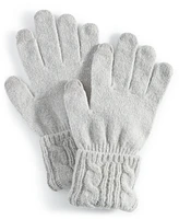 Style & Co Shine Cable Knit Tech Gloves, Created for Macy's