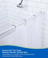 Kenney Twist Fit No Tools Shower Curtain Rod, 42-72"