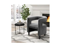 Slickblue Comfy Accent Armchair with Footrest-Grey