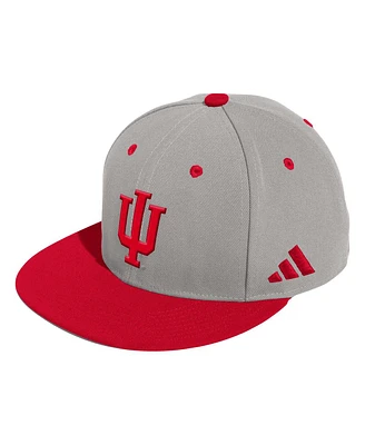 Adidas Men's Gray Indiana Hoosiers On-Field Baseball Fitted Hat