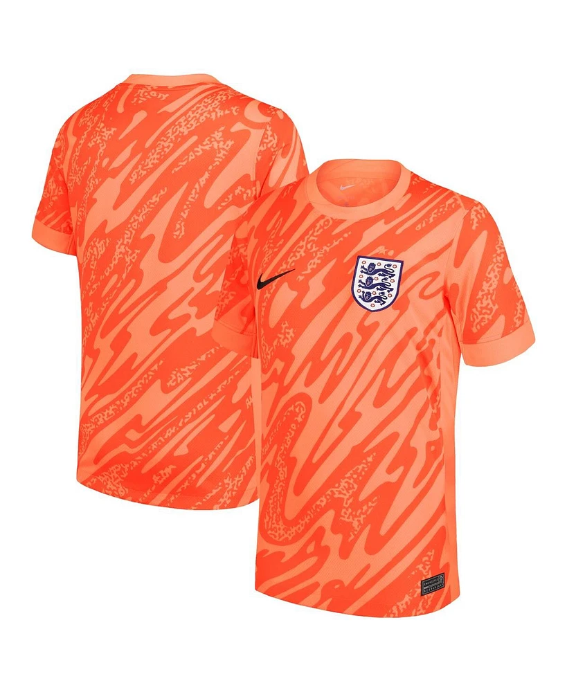 Nike Big Boy's and Girl's Orange England National Team 2024 Goalkeeper Replica Stadium Jersey