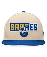 Fanatics Men's Cream/Royal Buffalo Sabres Goalaso Snapback Hat