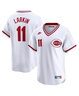 Nike Men's Barry Larkin White Cincinnati Reds Throwback Cooperstown Limited Jersey