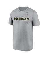 Jordan Men's Heather Gray Michigan Wolverines Primetime Legend Wordmark T-Shirt