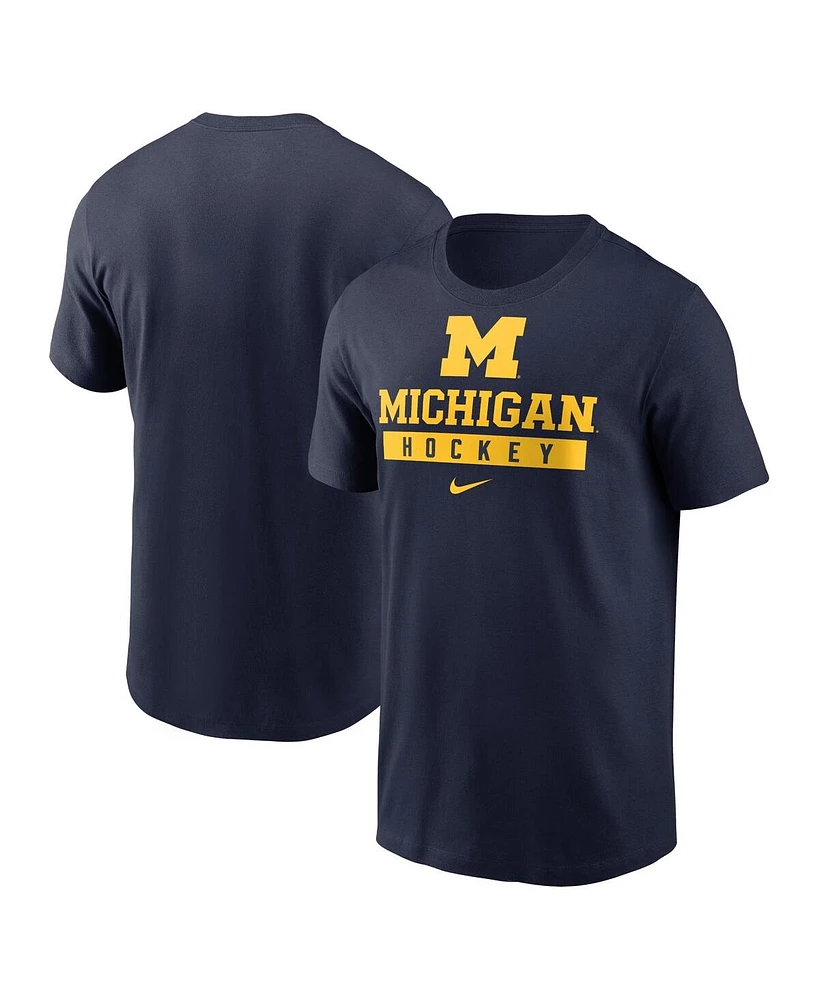 Nike Men's Navy Michigan Wolverines Ice Hockey Sport Drop T-Shirt