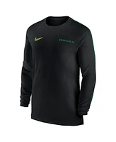 Nike Men's Oregon Ducks 2024 Sideline Coach Uv Performance Long Sleeve T-Shirt