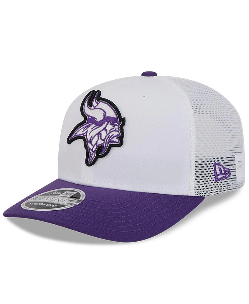 New Era Men's White/Purple Minnesota Vikings 2024 Nfl Training Camp 9SEVENTY Trucker Hat