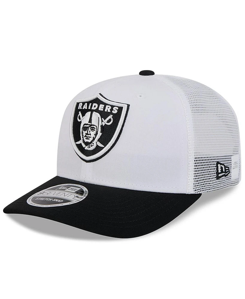 New Era Men's White/Black Las Vegas Raiders 2024 Nfl Training Camp 9SEVENTY Trucker Hat