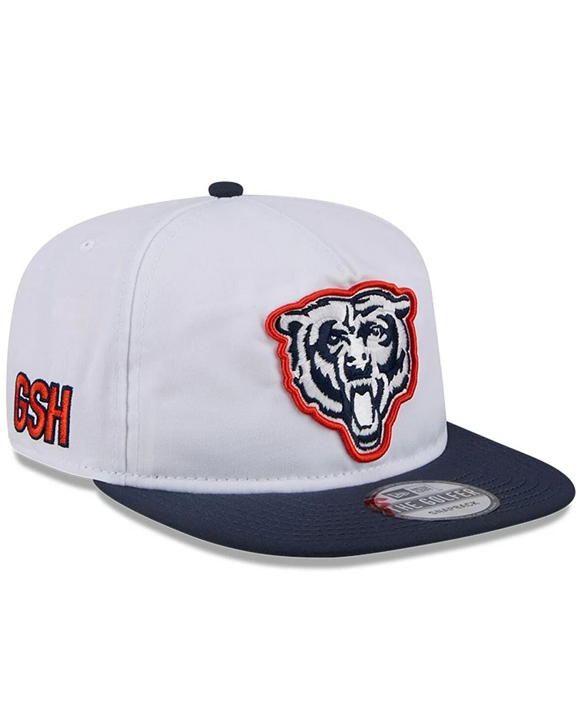 New Era Men's White/Navy Chicago Bears 2024 Nfl Training Camp Golfer Snapback Hat