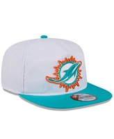 New Era Men's White/Aqua Miami Dolphins 2024 Nfl Training Camp Golfer Snapback Hat