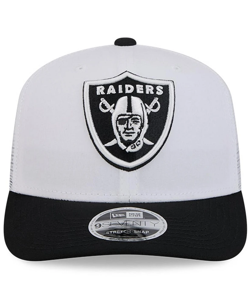 New Era Men's White/Black Las Vegas Raiders 2024 Nfl Training Camp 9SEVENTY Trucker Hat