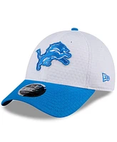 New Era Men's White/Blue Detroit Lions 2024 Nfl Training Camp 9FORTY Adjustable Hat