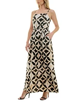 As U Wish Juniors' Square-Neck Sleeveless Maxi Dress