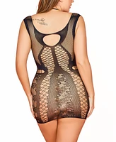 Hauty Plus Size Lingerie Chemise is One Sized with Shredded Cutout