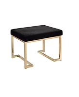 Simplie Fun Boice Ottoman in Black Fabric & Champagne 96597