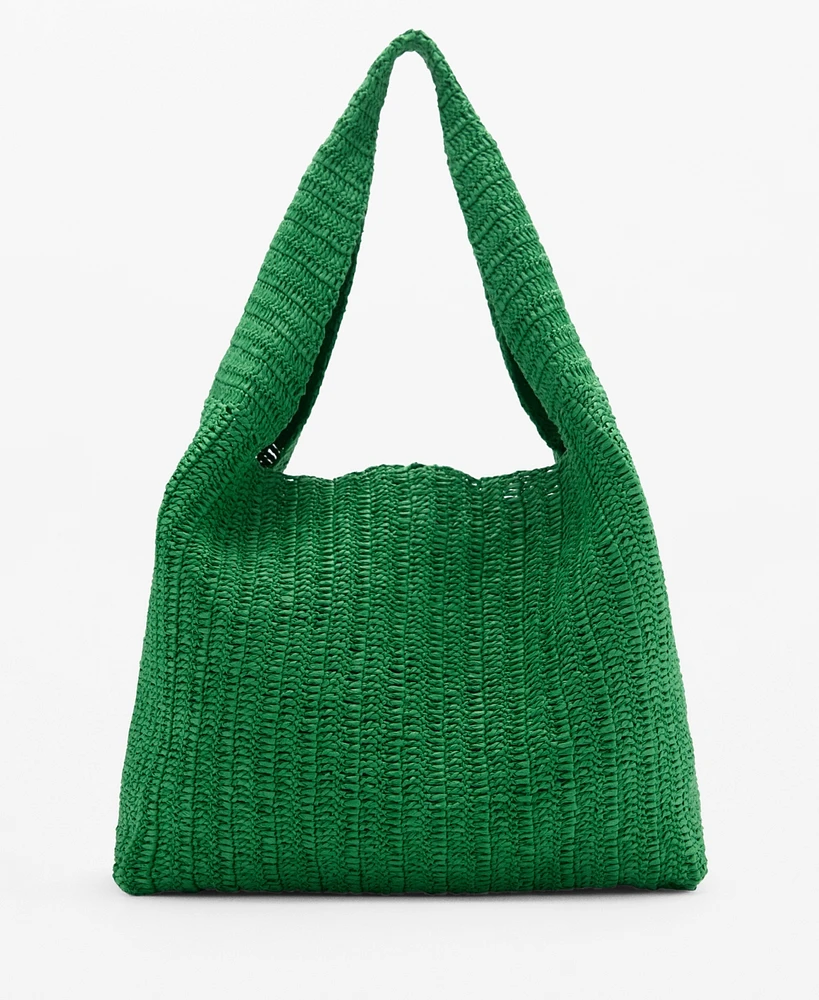 Mango Women's Natural Fiber Shopper Bag