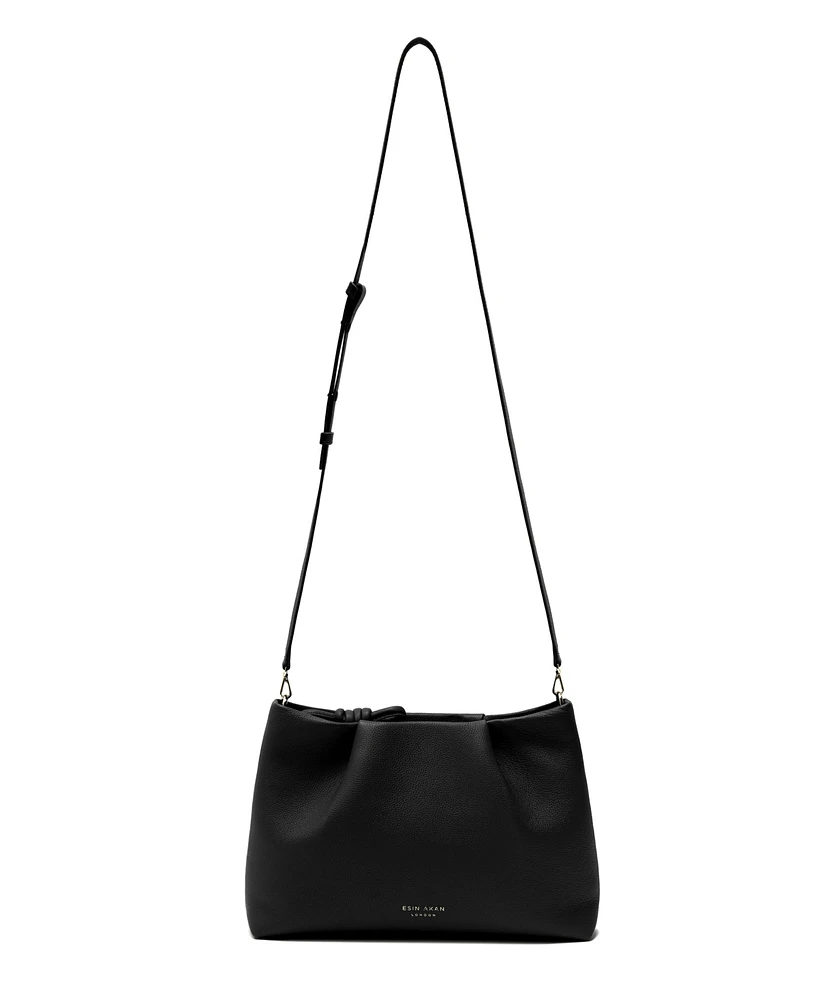 Esin Akan Midi Mayfair Leather Clutch Crossbody Bag