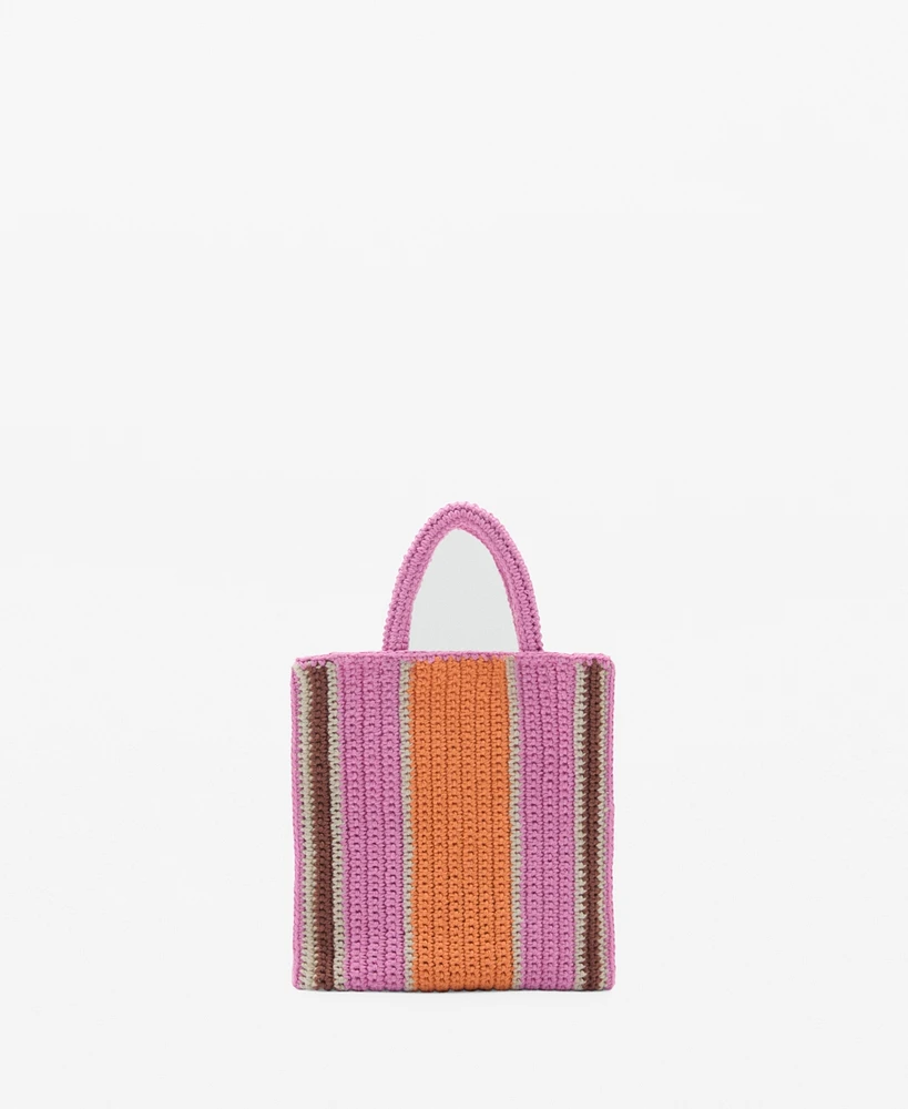 Mango Women's Crochet Shopper Bag