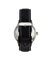 Reign Men Henry Automatic Canvas-Overlaid Leather-Band Watch w/Date