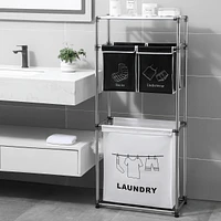 3 Tier Laundry Sorter with 4 Removable Bags