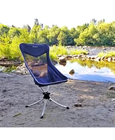 ECR4Kids Lightspeed Outdoors Tall Swivel Camp Chair, Blue