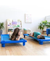 ECR4Kids Kids Streamline Cot, Standard Size, Blue