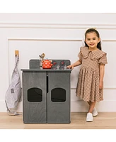 ECR4Kids Girls Play Kitchen Stove, Grey Wash
